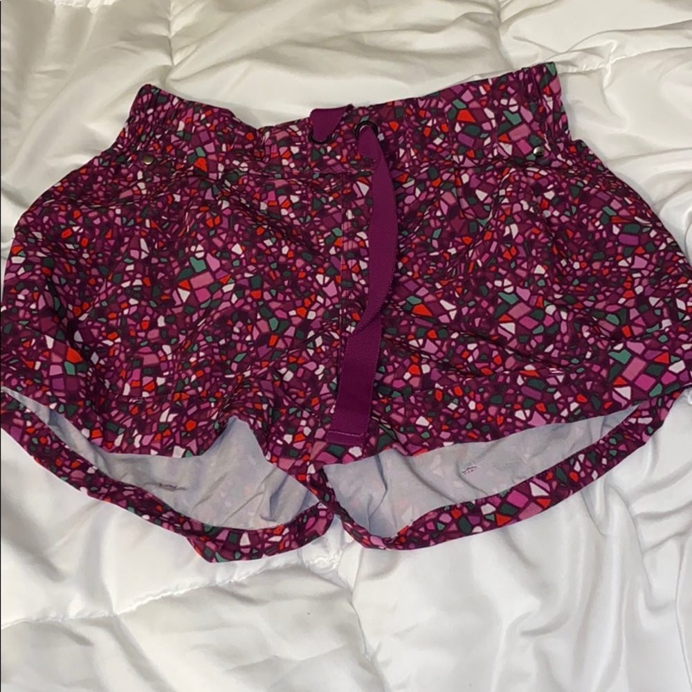 Purple pattern lululemon shorts